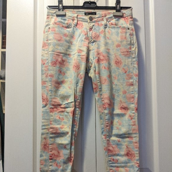 MNG by Mango Floral Jeans sz 4 - Picture 1 of 3